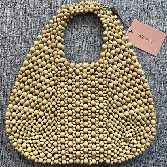 Beaded Yellow Tote Bag (Aranaz) - Picture 3 of 7